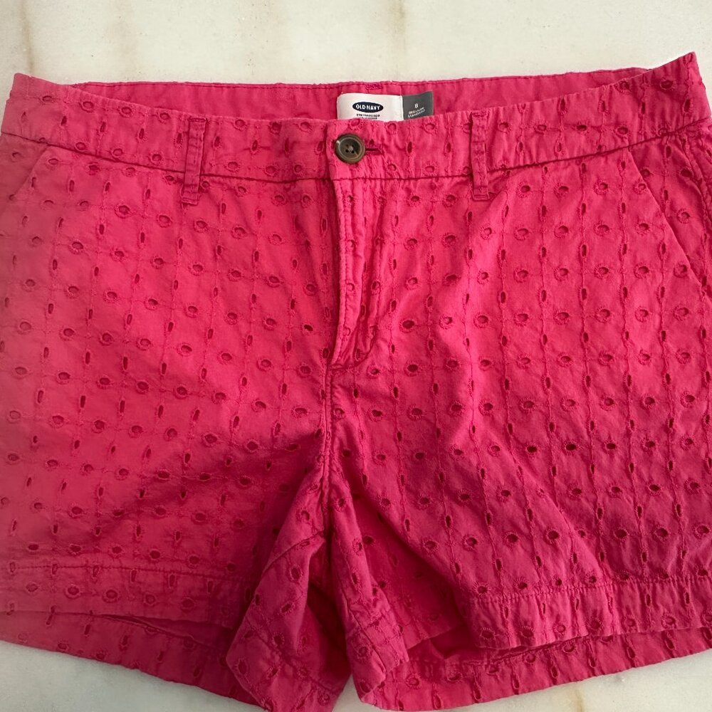 Old Navy Hot Pink Eyelet Short - Size 8